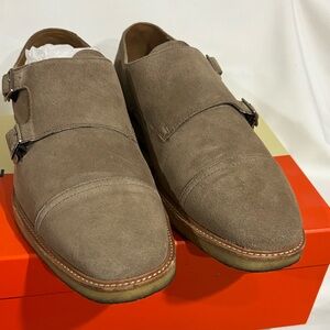 Men's Suede Double Monk Strap Dress Shoes